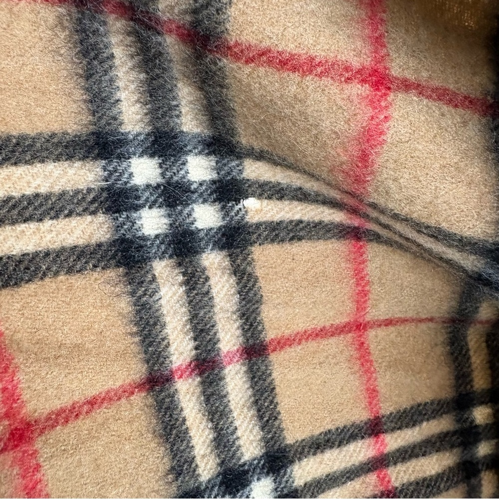 Vintage Burberry Classic Check Cashmere Wool Scarf Fringe Nova Check - Picture 3 of 5
